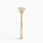 Petite Secret Halo Diamond Ring Yellow Gold 18k Asscher Engagement Ring