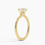 Petite Secret Halo Diamond Ring Yellow Gold 18k Cushion Engagement Ring