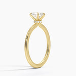 Petite Secret Halo Diamond Ring Yellow Gold 18k Heart Engagement Ring