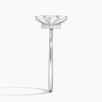 Petite Secret Halo Diamond Ring Platinum Marquise Engagement Ring
