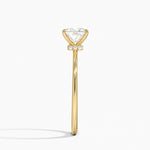 Petite Secret Halo Diamond Ring Yellow Gold 18k Princess Engagement Ring