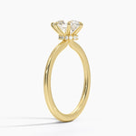 Petite Secret Halo Diamond Ring Yellow Gold 18k Pear Engagement Ring
