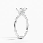 Petite Secret Halo Diamond Ring Platinum Radiant Engagement Ring