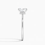 Petite Secret Halo Diamond Ring Platinum Radiant Engagement Ring
