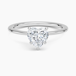 Petite Secret Halo Diamond Ring Platinum Heart Engagement Ring