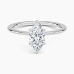 Petite Secret Halo Diamond Ring Platinum Marquise Engagement Ring