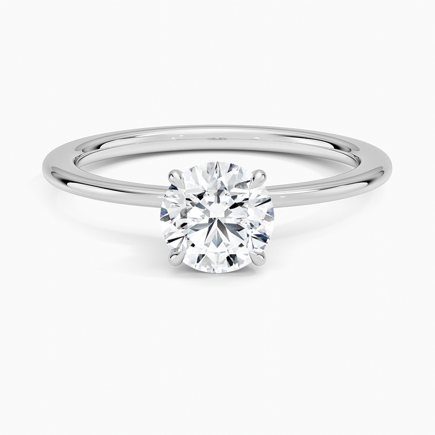 Secret Halo 2mm Diamond Ring Platinum Round Engagement Ring