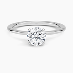 Secret Halo 2mm Diamond Ring Platinum Round Engagement Ring