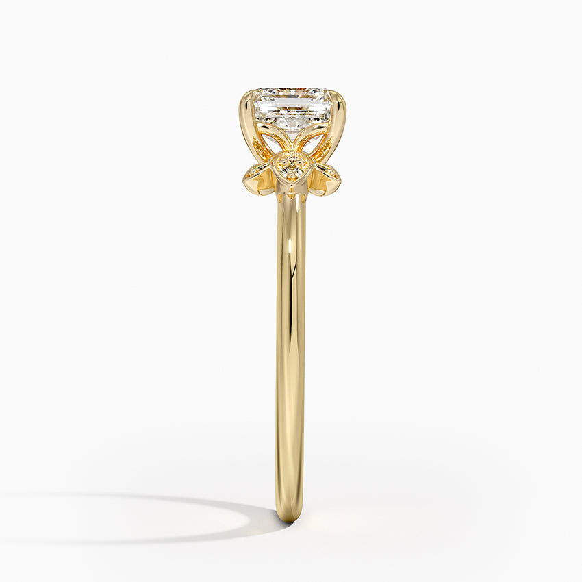 Fiore Diamond Ring Yellow Gold 18k Asscher Engagement Ring