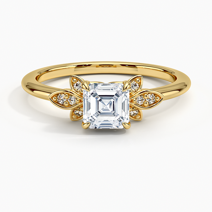 Fiore Diamond Ring Yellow Gold 18k Asscher Engagement Ring