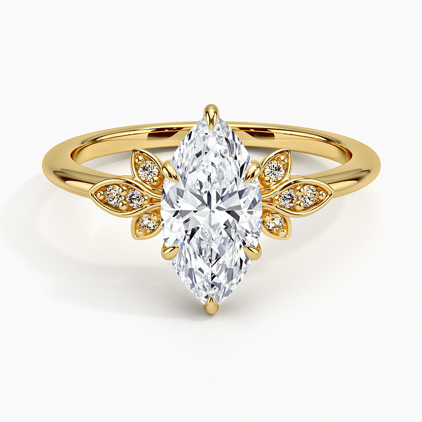 Fiore Diamond Ring Yellow Gold 18k Marquise Engagement Ring