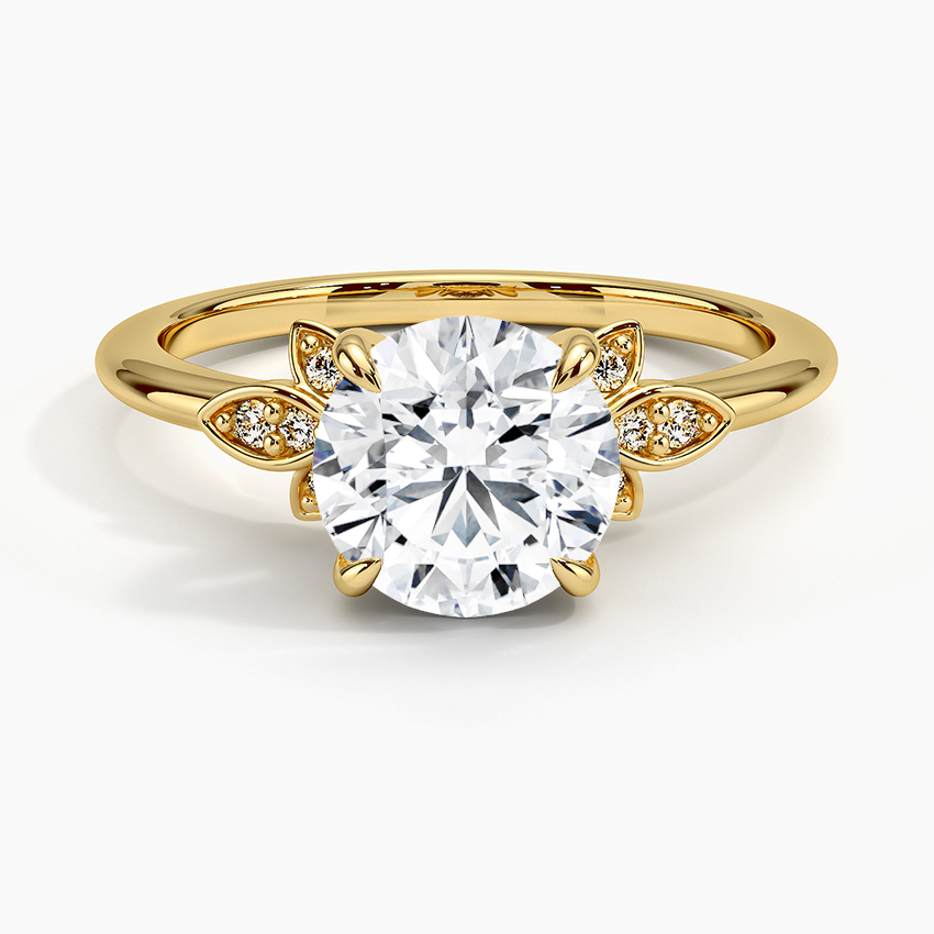 Fiore Diamond Ring Yellow Gold 18k Round Engagement Ring