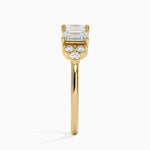 Sabine Cluster Diamond Ring Yellow Gold 18k Asscher Engagement Ring