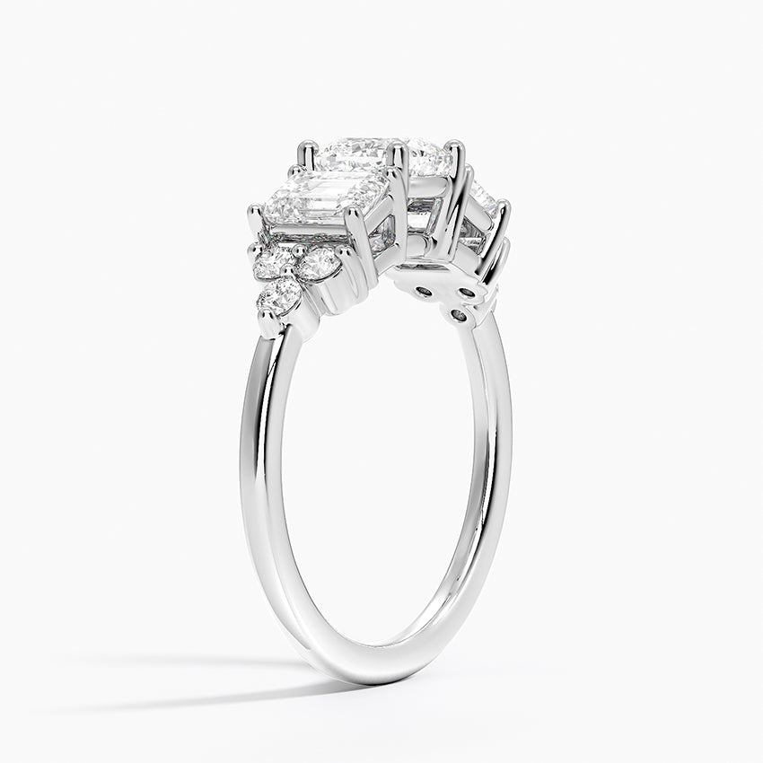 Sabine Cluster Diamond Ring Platinum Cushion Engagement Ring