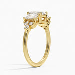 Sabine Cluster Diamond Ring Yellow Gold 18k Emerald Engagement Ring