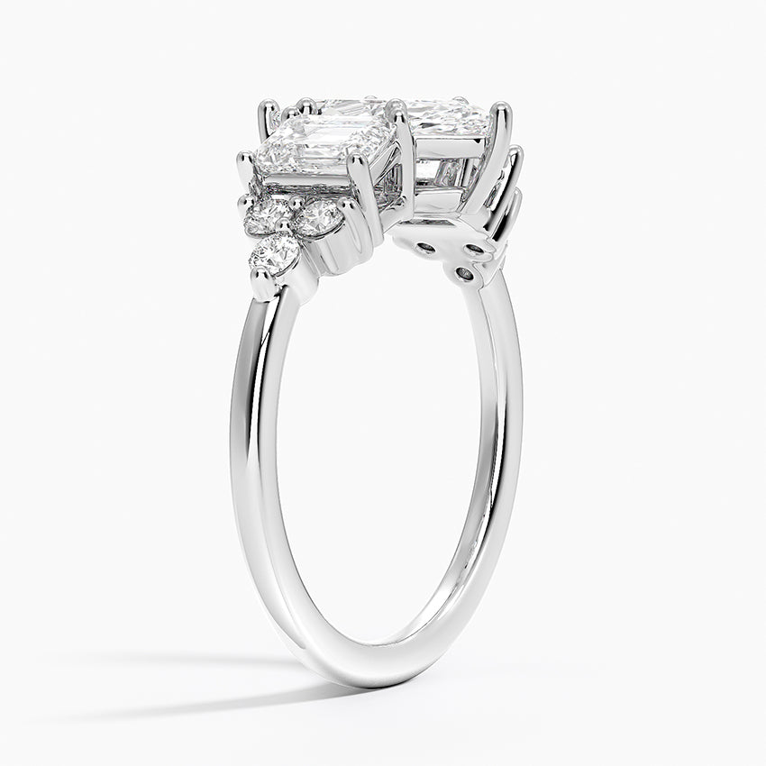 Sabine Cluster Diamond Ring Platinum Marquise Engagement Ring