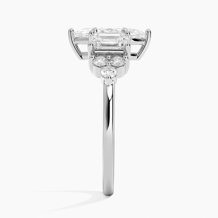 Sabine Cluster Diamond Ring Platinum Marquise Engagement Ring