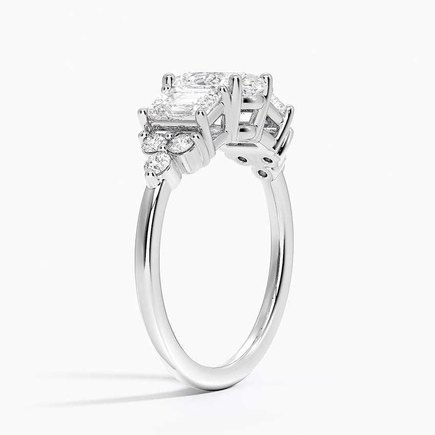 Sabine Cluster Diamond Ring Platinum Oval Engagement Ring