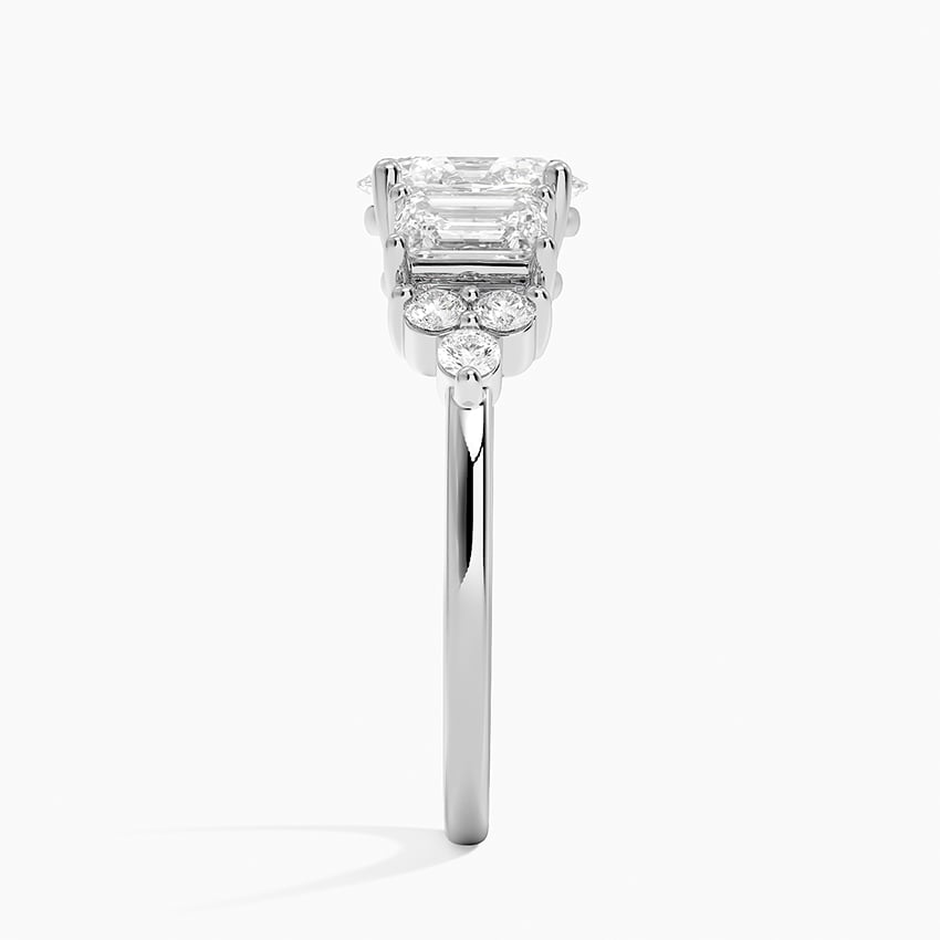 Sabine Cluster Diamond Ring Platinum Oval Engagement Ring