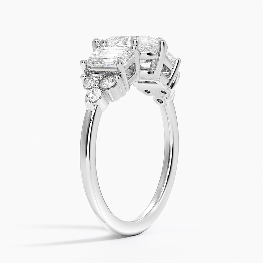 Sabine Cluster Diamond Ring Platinum Pear Engagement Ring