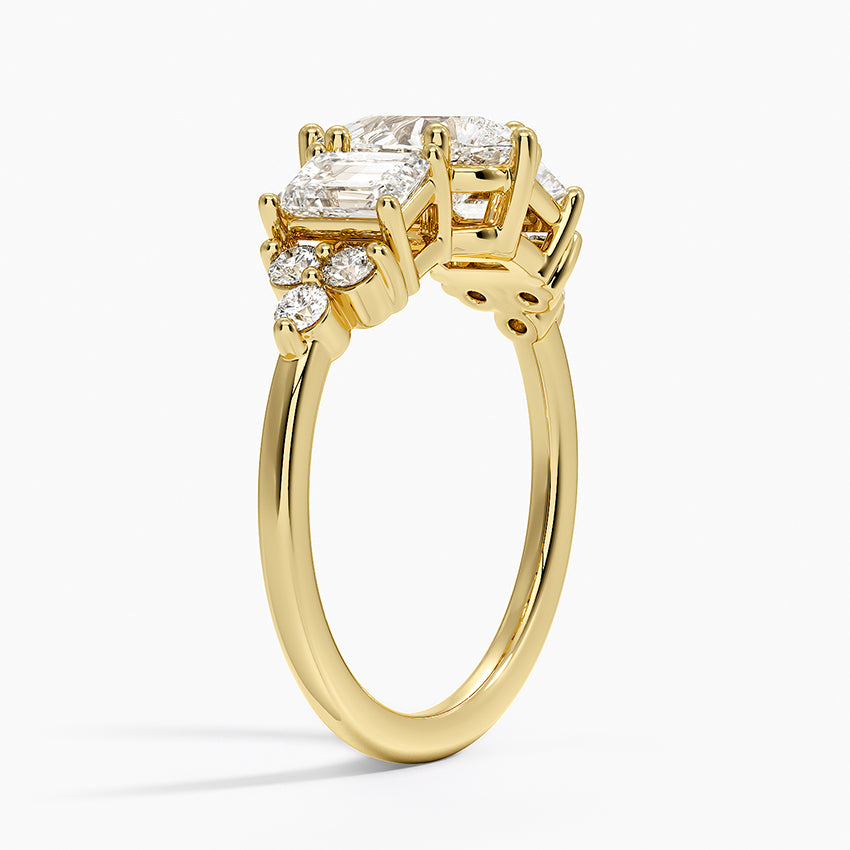 Sabine Cluster Diamond Ring Yellow Gold 18k Pear Engagement Ring