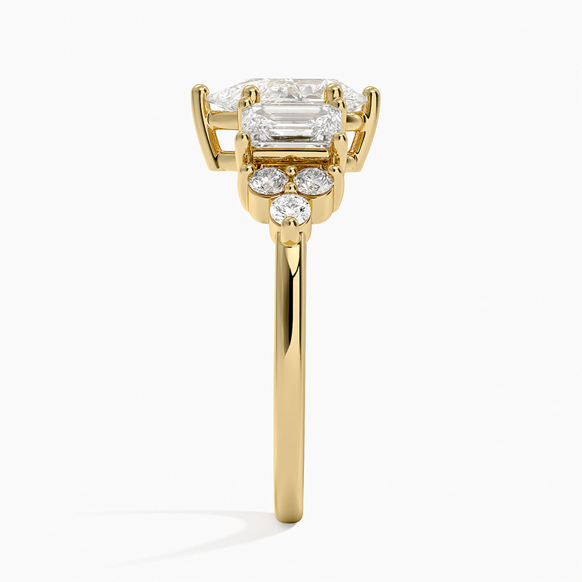 Sabine Cluster Diamond Ring Yellow Gold 18k Pear Engagement Ring