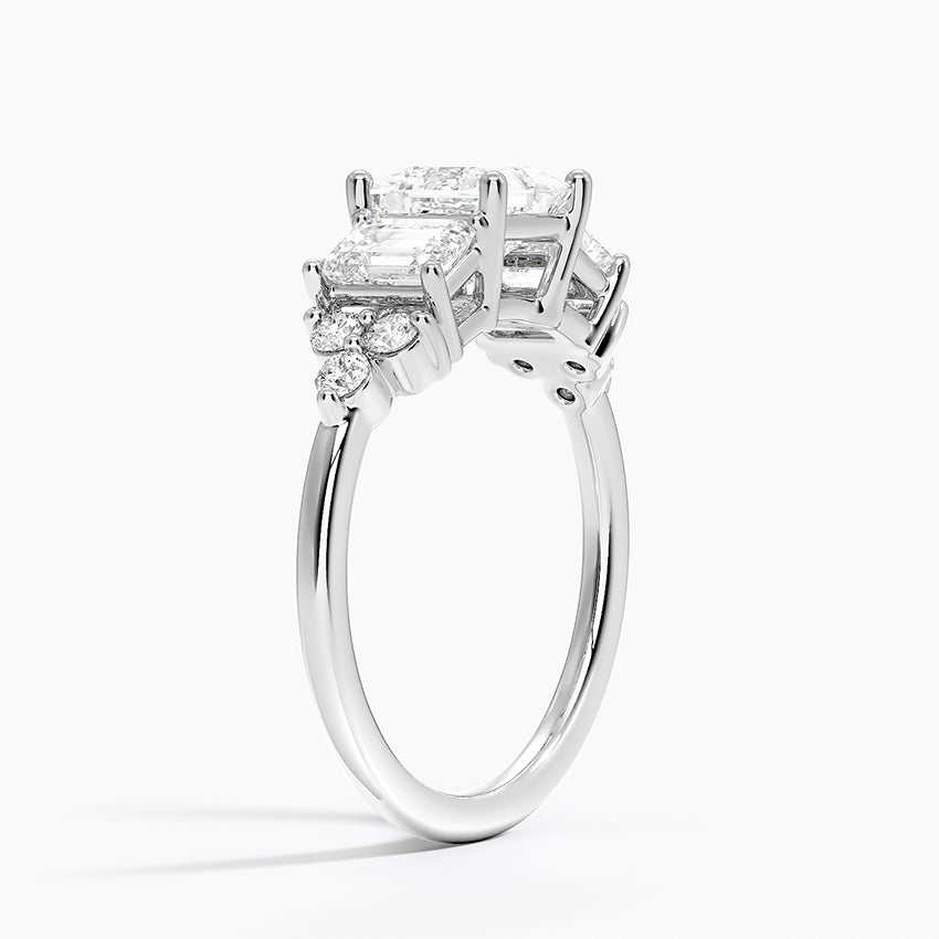 Sabine Cluster Diamond Ring Platinum Princess Engagement Ring