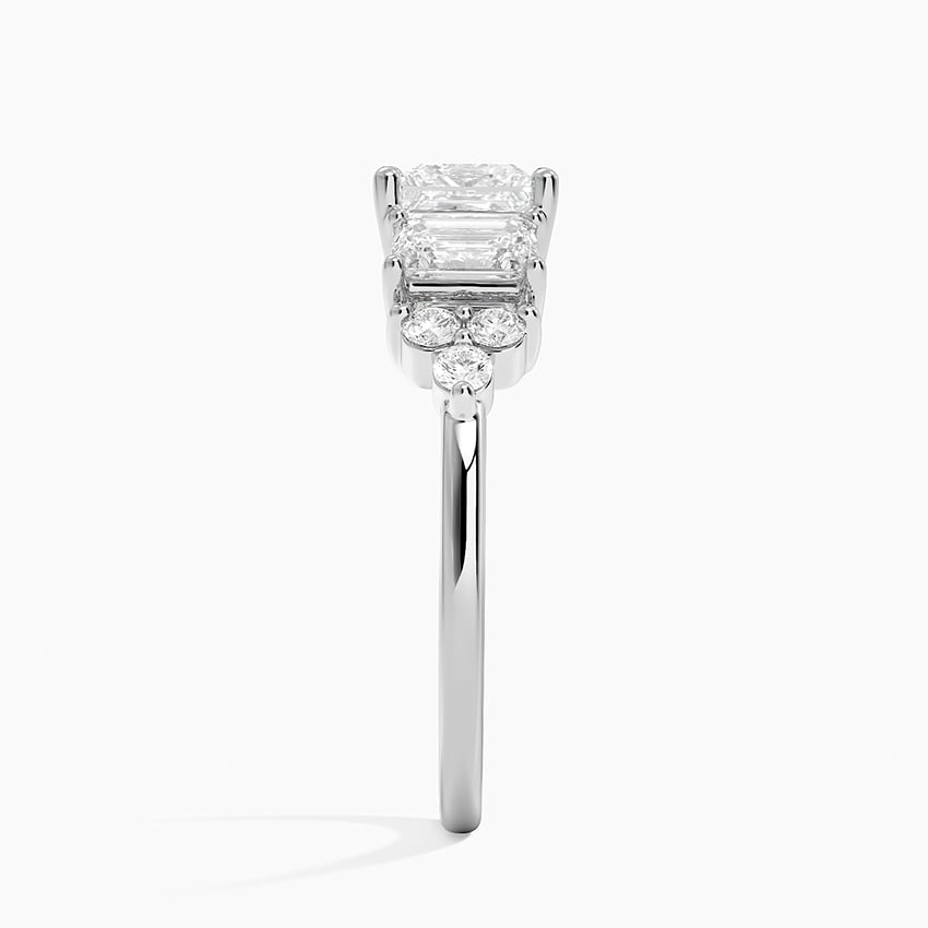 Sabine Cluster Diamond Ring Platinum Princess Engagement Ring