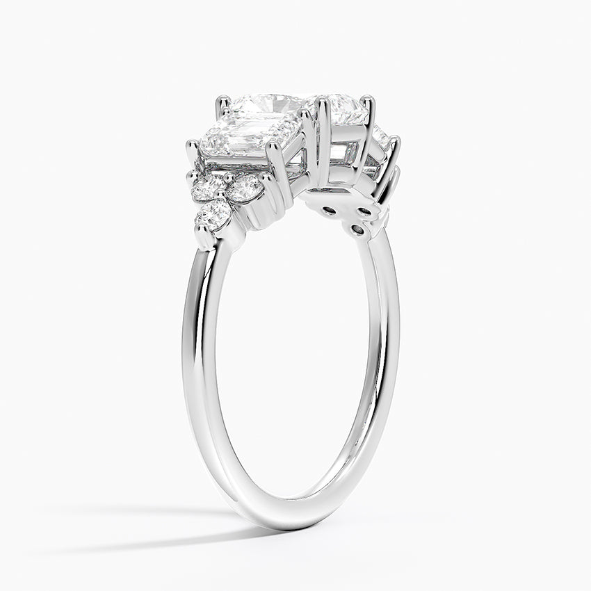 Sabine Cluster Diamond Ring Platinum Radiant Engagement Ring