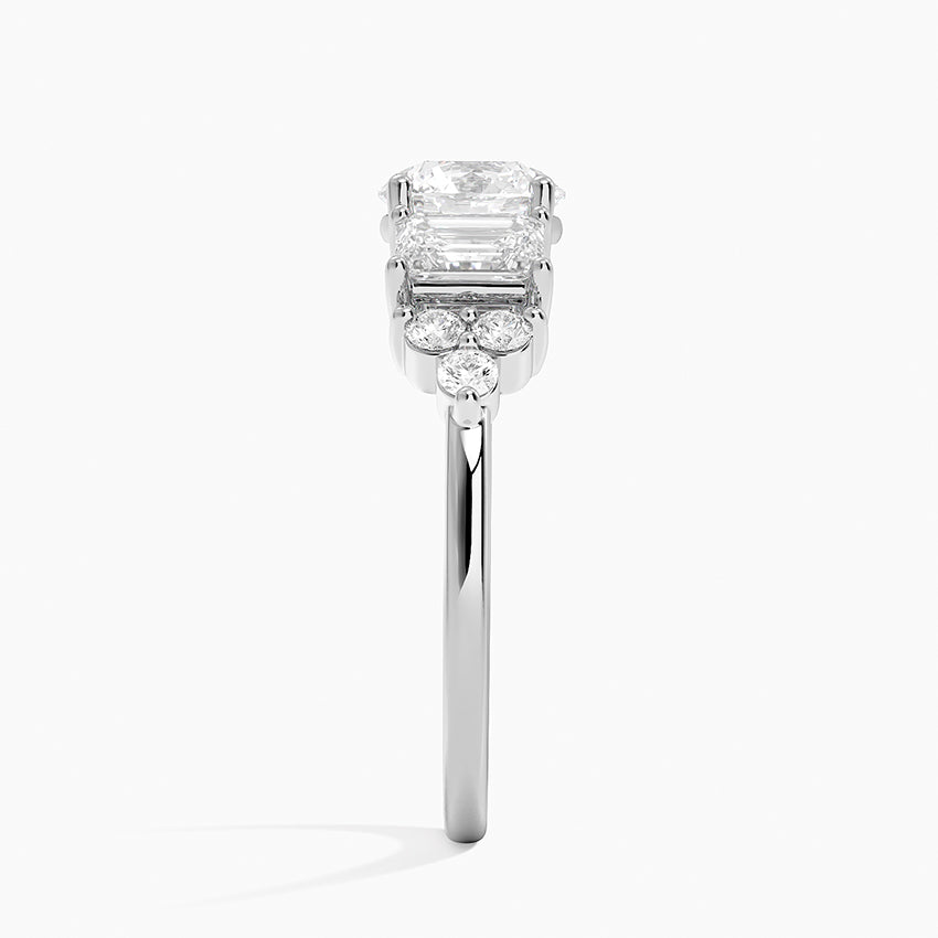 Sabine Cluster Diamond Ring Platinum Round Engagement Ring