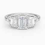 Sabine Cluster Diamond Ring Platinum Emerald Engagement Ring