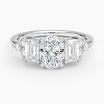 Sabine Cluster Diamond Ring Platinum Oval Engagement Ring
