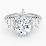 Sabine Cluster Diamond Ring Platinum Pear Engagement Ring