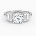 Sabine Cluster Diamond Ring Platinum Round Engagement Ring