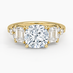 Sabine Cluster Diamond Ring Yellow Gold 18k Cushion Engagement Ring
