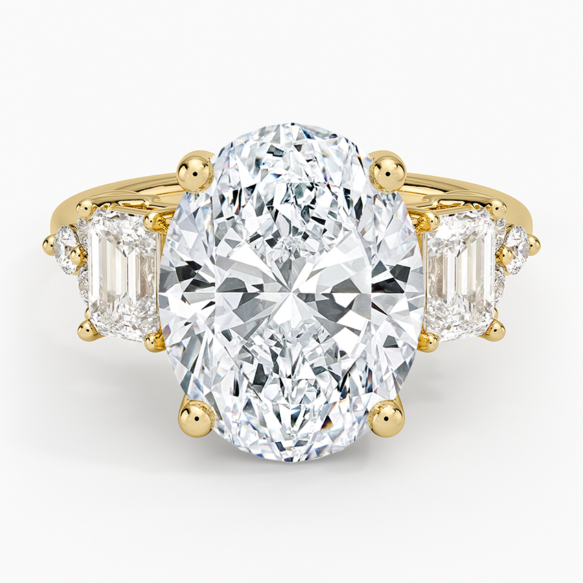 Sabine Cluster Diamond Ring Yellow Gold 18k Oval Engagement Ring