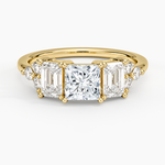 Sabine Cluster Diamond Ring Yellow Gold 18k Princess Engagement Ring