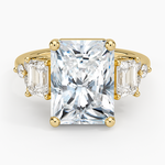 Sabine Cluster Diamond Ring Yellow Gold 18k Radiant Engagement Ring