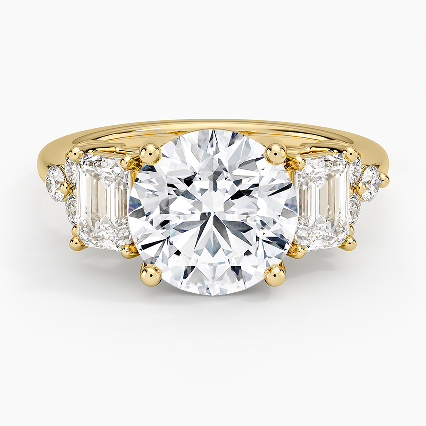Sabine Cluster Diamond Ring Yellow Gold 18k Round Engagement Ring