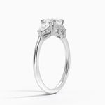 Adorned Opera Three Stone Diamond Ring (1/2 ct. tw.) Platinum Cushion Engagement Ring