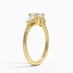 Adorned Opera Three Stone Diamond Ring (1/2 ct. tw.) Yellow Gold 18k Cushion Engagement Ring