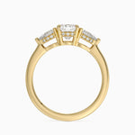 Adorned Opera Three Stone Diamond Ring (1/2 ct. tw.) Yellow Gold 18k Cushion Engagement Ring