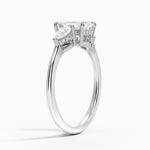 Adorned Opera Three Stone Diamond Ring (1/2 ct. tw.) Platinum Emerald Engagement Ring