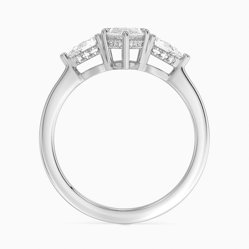 Adorned Opera Three Stone Diamond Ring (1/2 ct. tw.) Platinum Marquise Engagement Ring