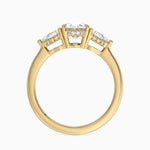 Adorned Opera Three Stone Diamond Ring (1/2 ct. tw.) Yellow Gold 18k Oval Engagement Ring