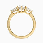 Adorned Opera Three Stone Diamond Ring (1/2 ct. tw.) Yellow Gold 18k Pear Engagement Ring