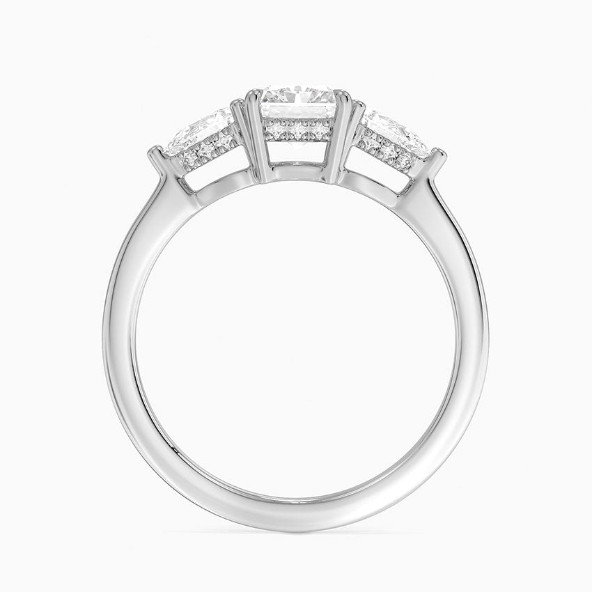 Adorned Opera Three Stone Diamond Ring (1/2 ct. tw.) Platinum Radiant Engagement Ring