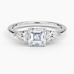 Adorned Opera Three Stone Diamond Ring (1/2 ct. tw.) Platinum Asscher Engagement Ring