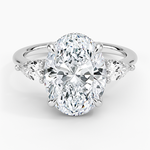 Adorned Opera Three Stone Diamond Ring (1/2 ct. tw.) Platinum Oval Engagement Ring