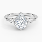 Adorned Opera Three Stone Diamond Ring (1/2 ct. tw.) Platinum Pear Engagement Ring